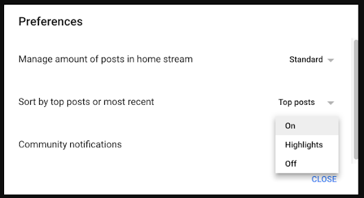 Subscribe to Highlights notifications for Google+ communities and collections