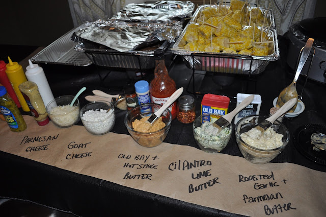 corn on the cob, corn, corn bar, infused butters, butter, toppings, birthday party
