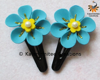 kalanirmitee: foam flowers-flowers-hair-clips- hair accessories