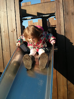on slide
