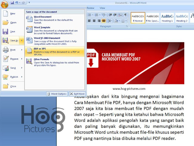 Cara Mudah Membuat File PDF dengan Microsoft Word 2007 - Hog Pictures Tutorial
