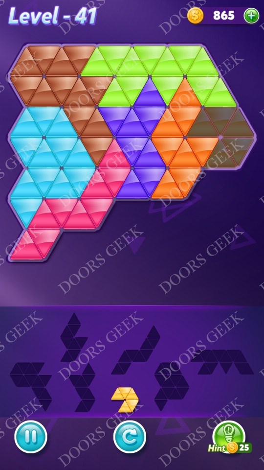 Block! Triangle Puzzle Advanced Level 41 Solution Doors Geek