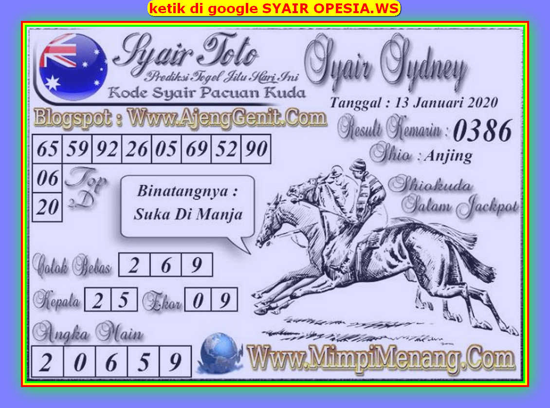 1 New Message Kode Syair Sydney 13 Januari 2020 Forum Syair Togel Hongkong Singapura Sydney