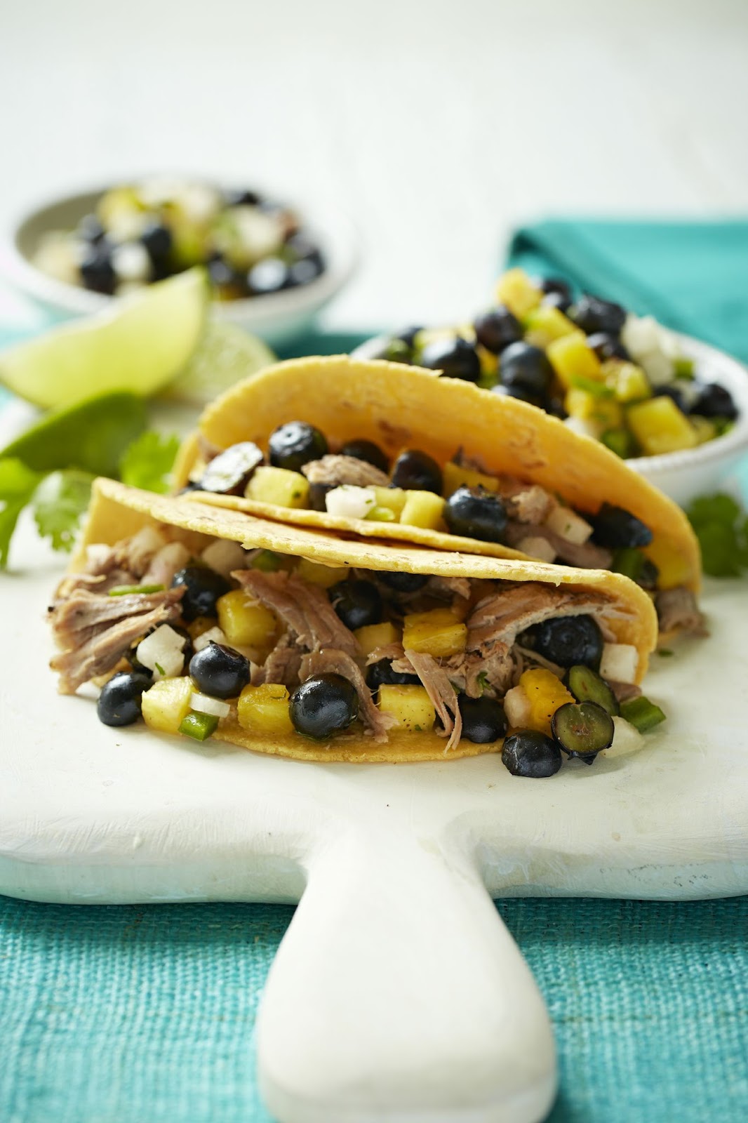 Blueberry Season Pork Tacos w/ BlueberryPineapple Salsa