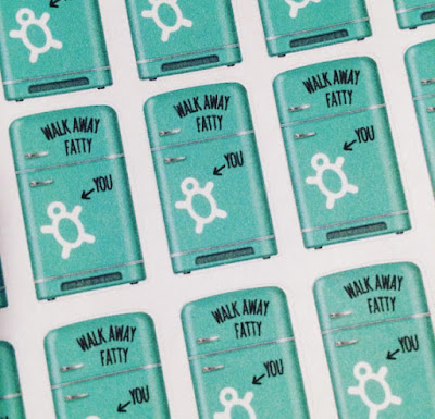 Walk Away Fatty planner stickers from Anxiety Aids on Etsy