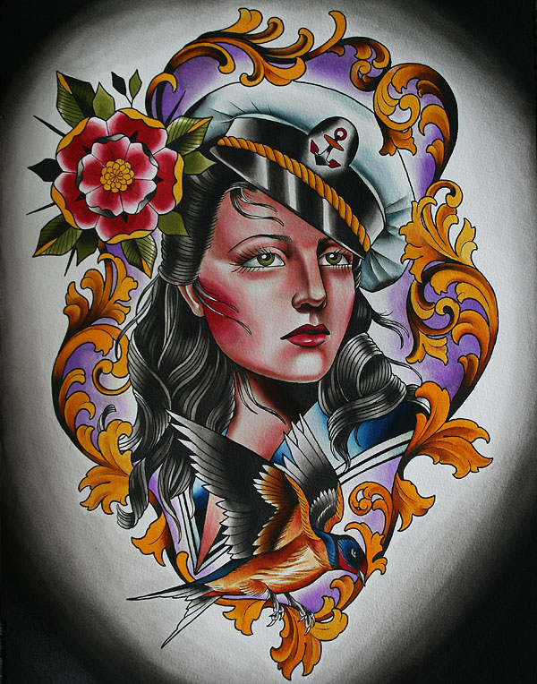 tattoos by stefan johnsson sailor girl sailor girl tattoos designs
