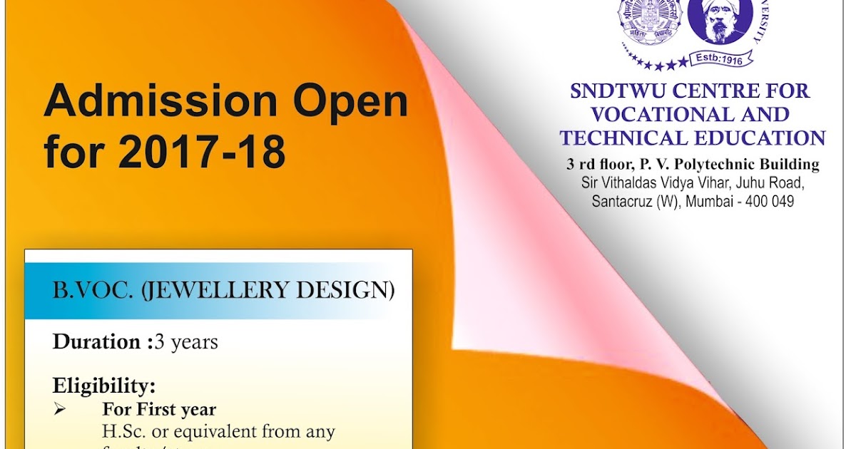 Degree / Diploma in Jewellery Design SNDTWU Jewellery Designing Degree