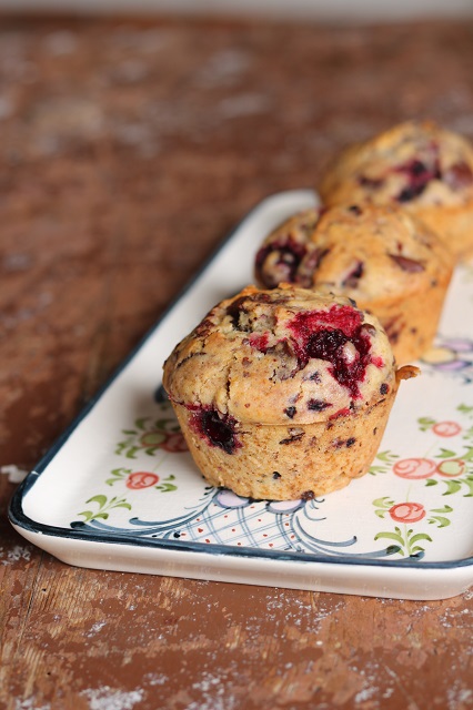 Gourmandises végétariennes: Brombeer-Muffins mit Schokolade