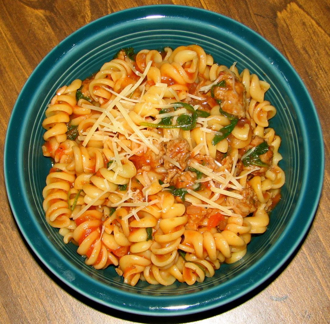 Shel's Kitchen Fusilli with Tomato and Sausage