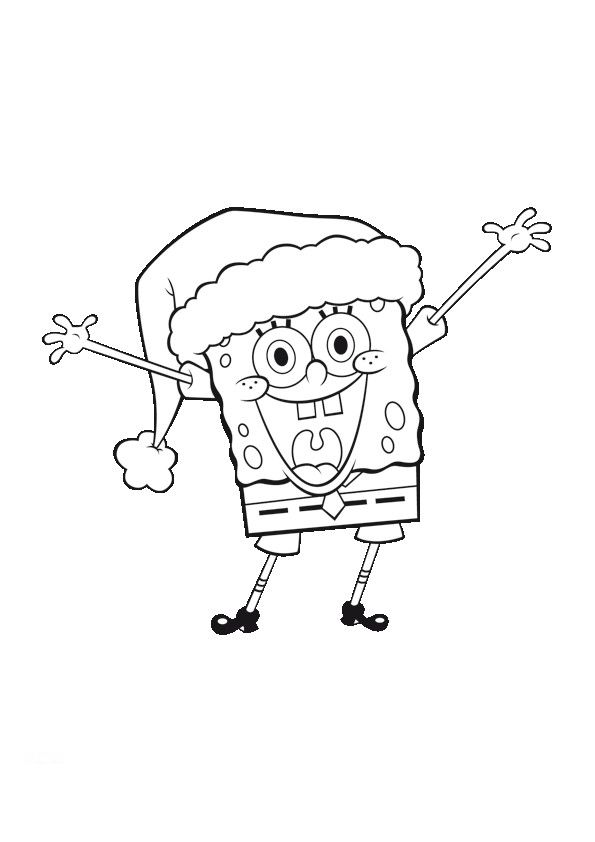 Spongebob and Patrick Christmas Coloring Pages