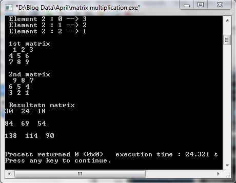 Matrix Multiplication in C++ | Programs