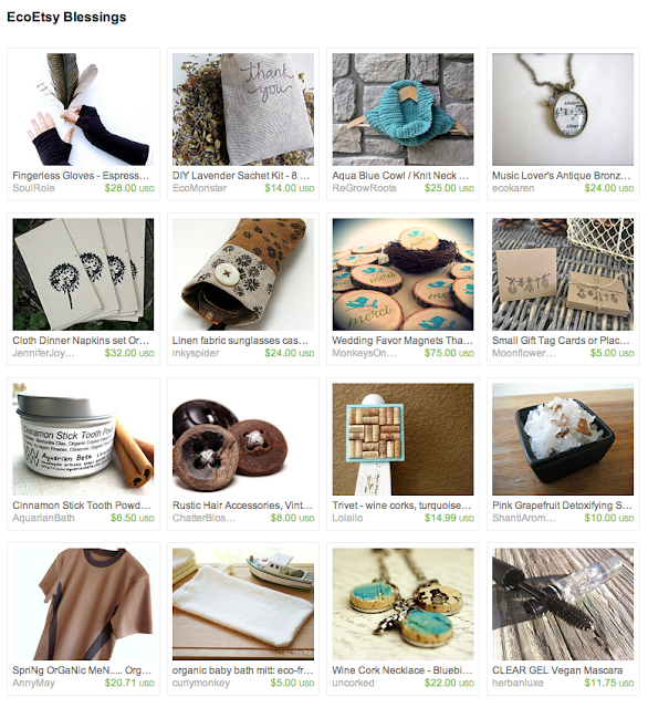 curated earth friendly items for sale on Etsy from team EcoEtsy