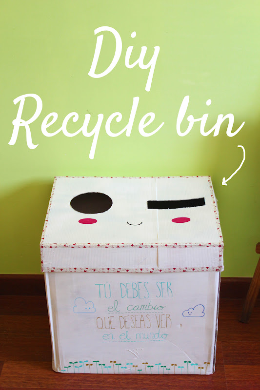 Lauryn Green DIY Recycle (recicled) bin!