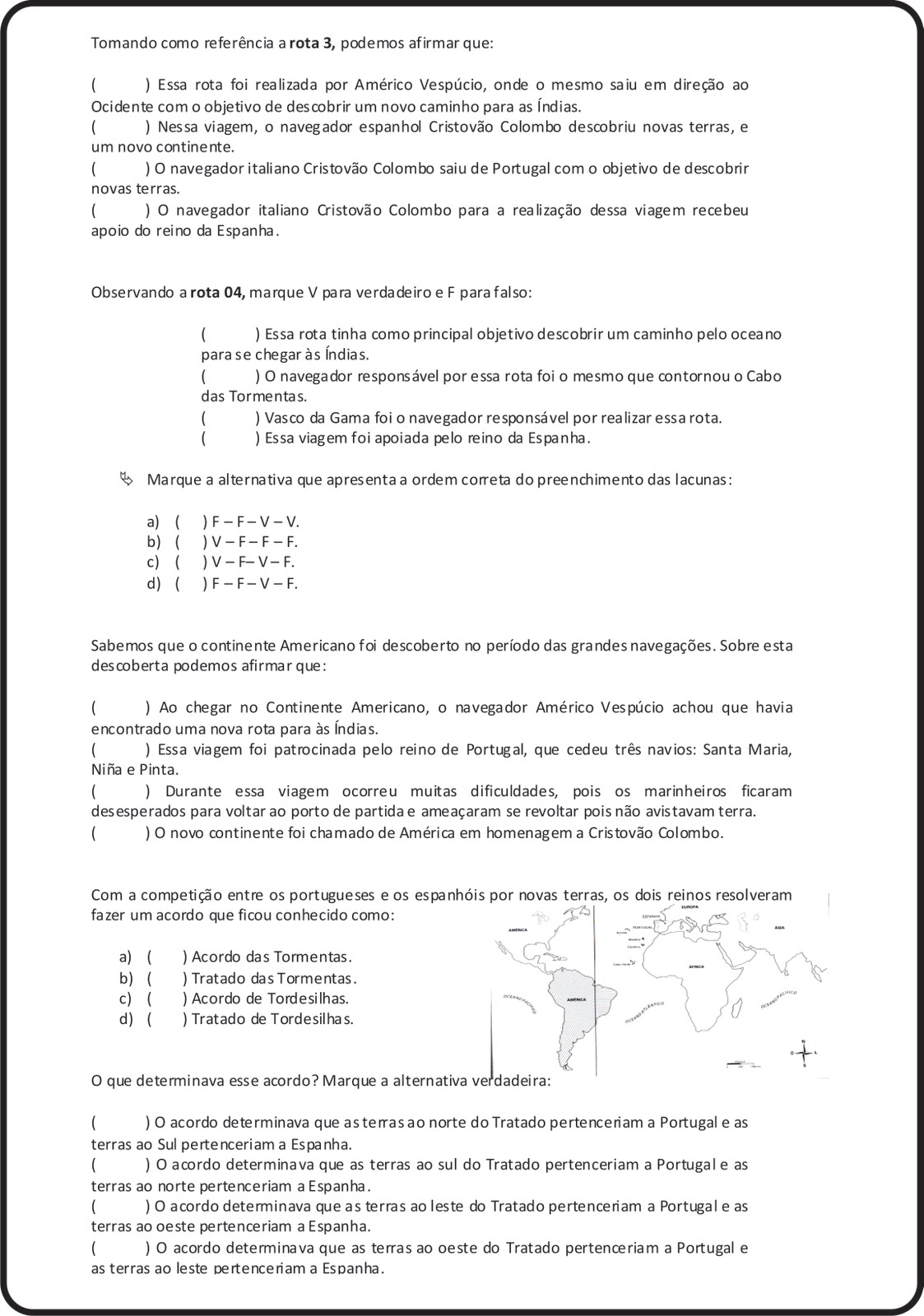 Um mundo a conquistar Avaliação de História 5º ano