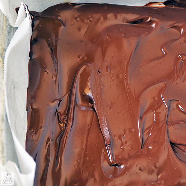 Allow semi-sweet chocolate to rest at room temperature until almost hardened. About 20-30 mins