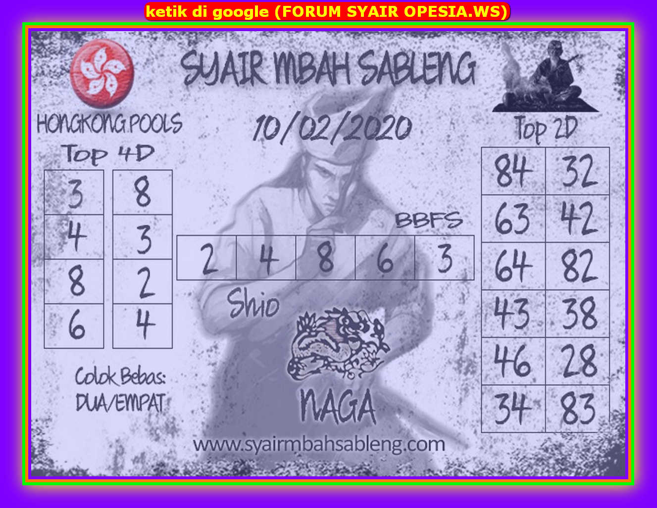 Syair hk 10 Februari 2020 KODE SYAIR SGP SYAIR HK SYAIR