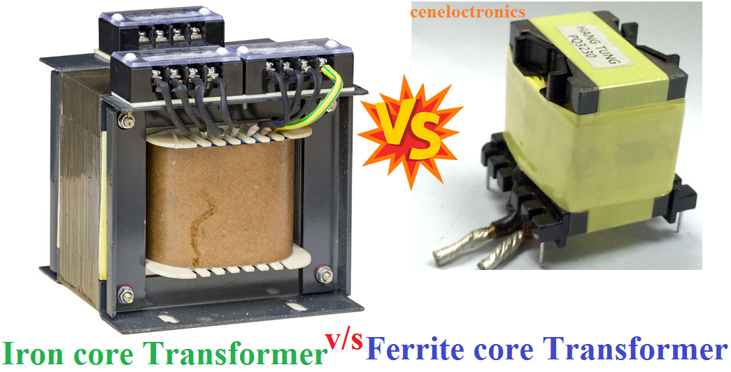 What is difference between ferrite core transformer and iron core