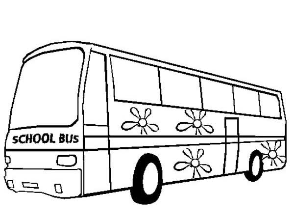 Sketsa Gambar Mewarnai Bus Sekolah Yang Mudah Untuk Anak PAUD dan TK