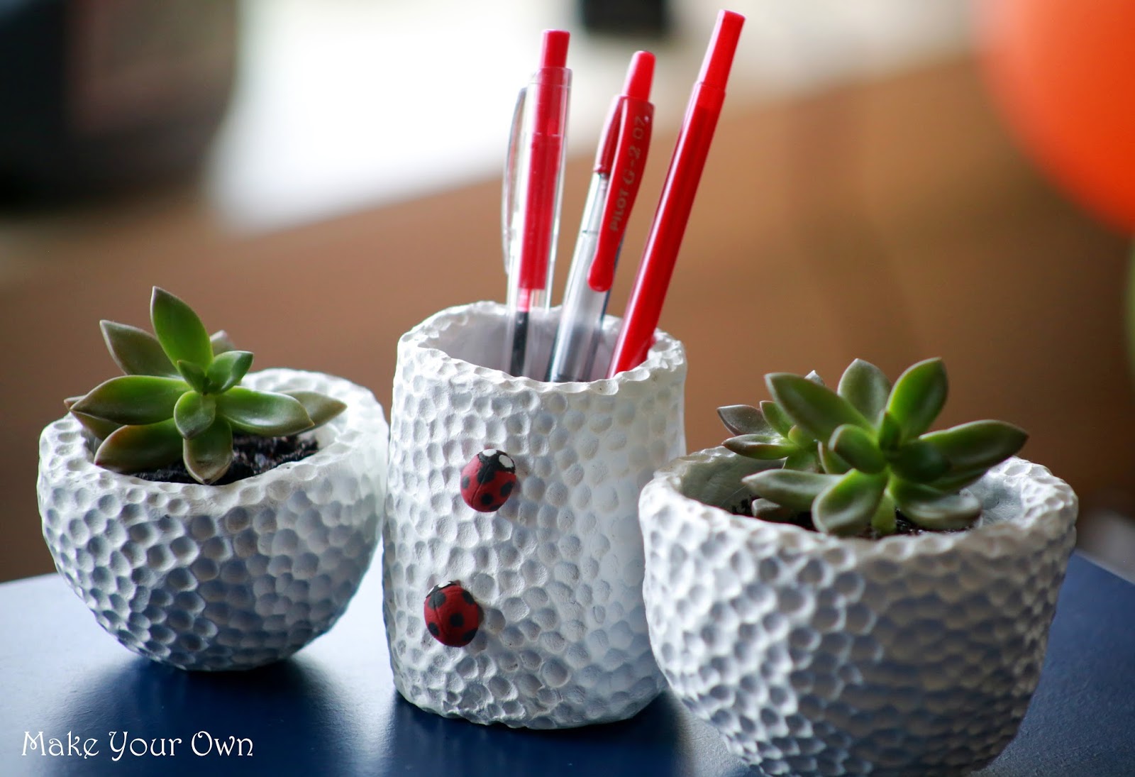 Make Your Own AirDry Clay Succulent Planters