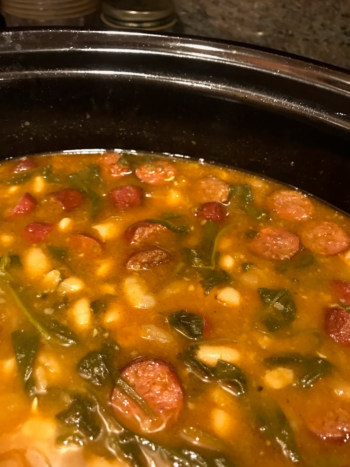 Crockpot White Bean Soup with Sausage Julie's Creative Lifestyle