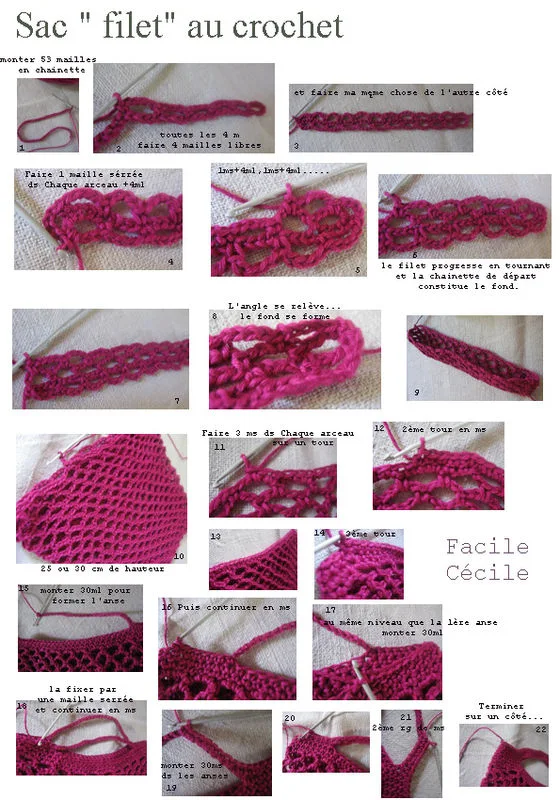 bolsa red crochet, instruccciones, ganchillo