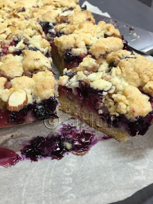 Rhubarb, Blueberry, Bars, sliced, dessert