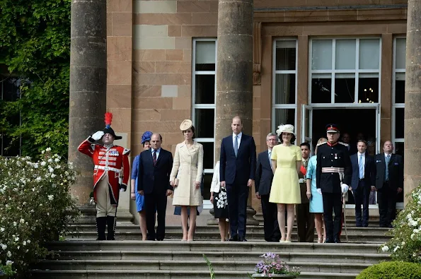 Prince William and Kate Middleton  attend the Secretary of State's annual Garden party at Hillsborough Castle. Lk. Bennett clutch, Pumps, Shoes