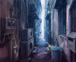 Anime Abandoned City Background
