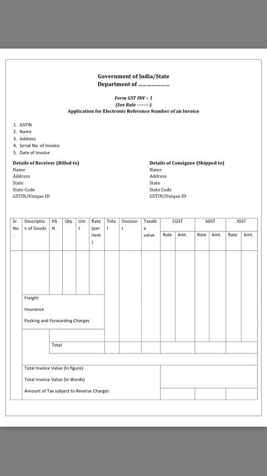 GOODS AND SERVICE TAX (GST) DRAFT INVOICE FORMAT UNDER GST