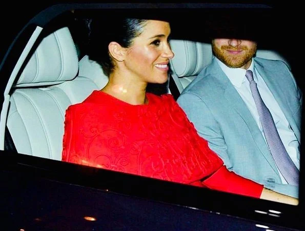 Meghan Markle wore bespoke Valentino dress with nude heels, gloves and a Valentino clutch bag