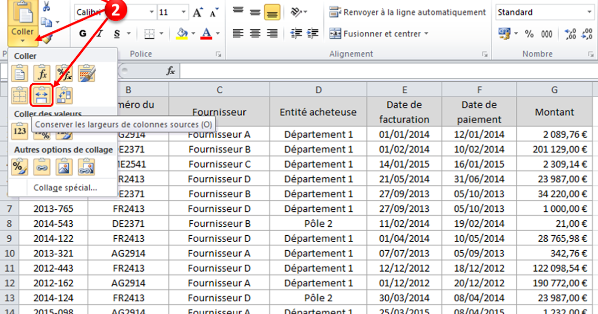 Comment conserver la mise en forme d’un tableau lors d’un copier/coller