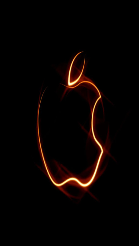 Apple logo with orange line iphone 5s hd wallpapers  iPhone
