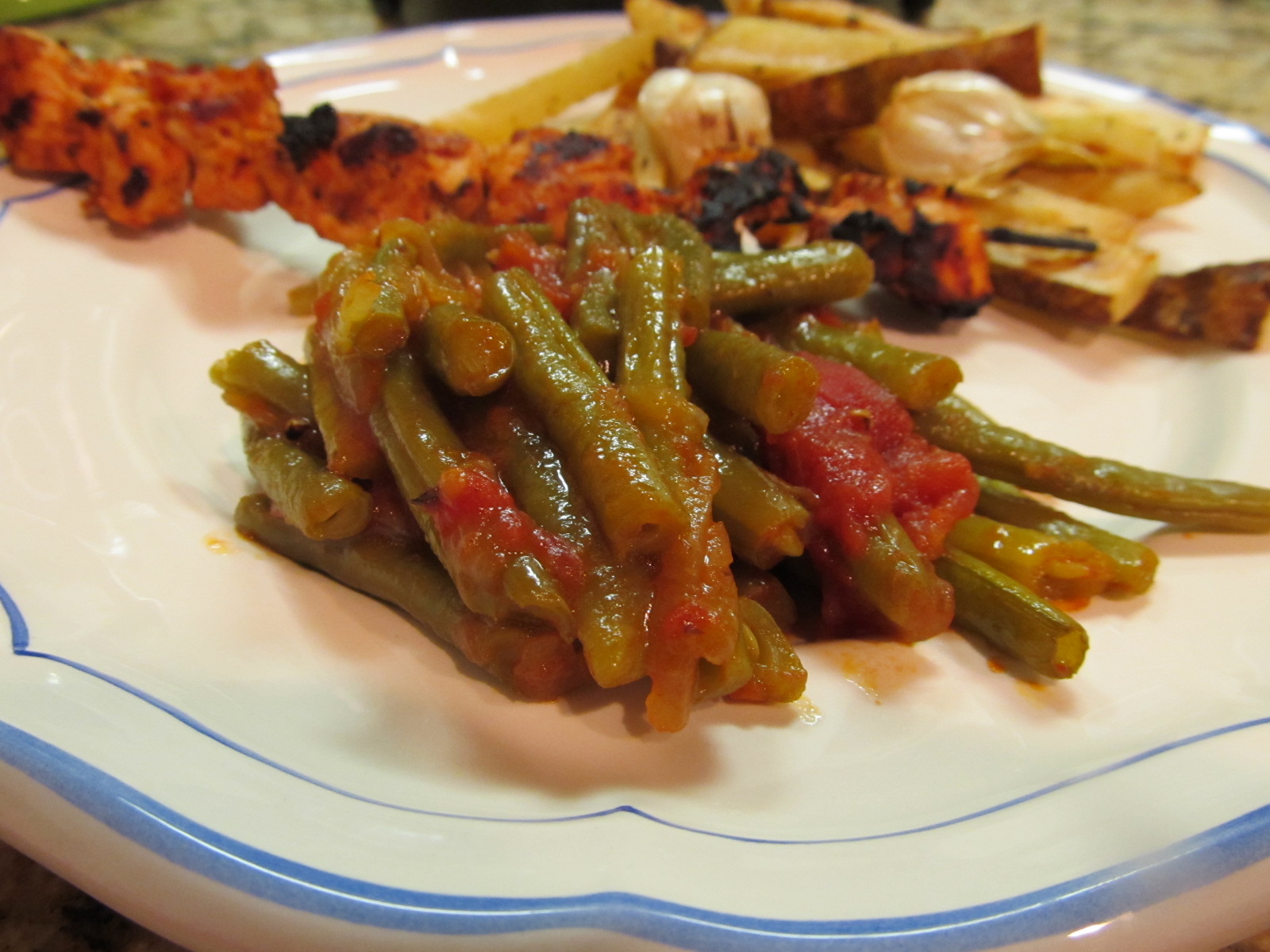 Literal Cooking Green Beans with Tomatoes