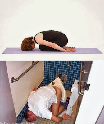Witziges Klo Yoga Bild - eingeschlafen - Training lustig Witziges Klo Yoga Bild - eingeschlafen - Training lustig