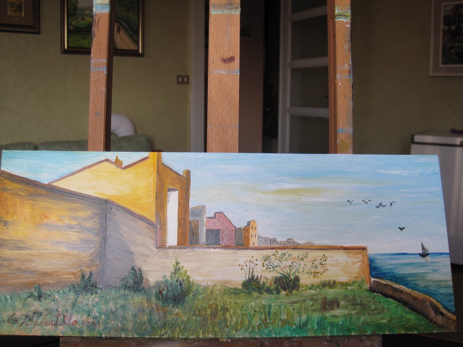 ANTICO QUADRO BELISARIO opera d'arte dipinto ad olio su tela pittura