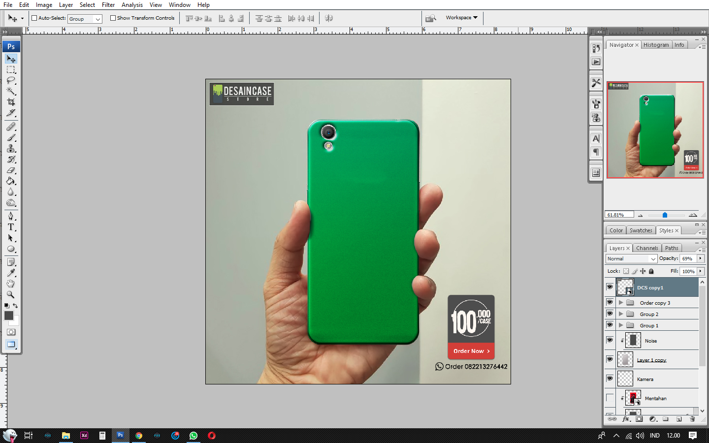 Cara Membuat Mockup Case Oppo A37