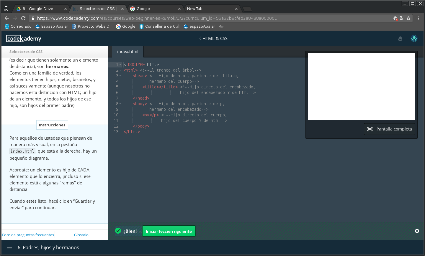 HTML VIII: selectores