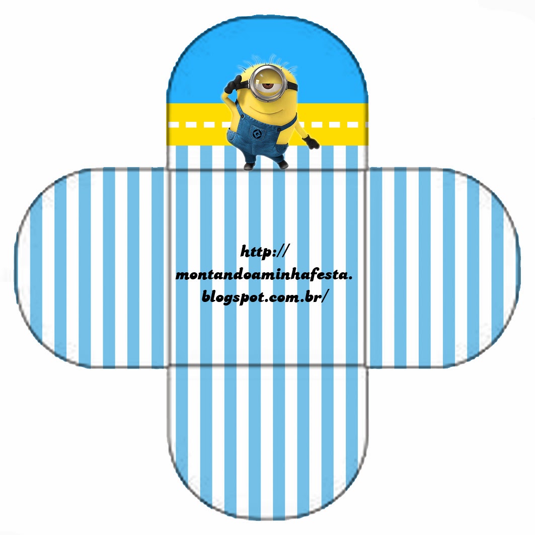 Despicable Me: Cute Free Favor Boxes. This is an open box. You can use it for chocolates, small cakes or candies, for example.