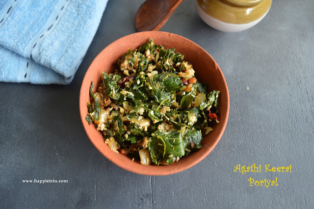 Agathi Keerai Poriyal | August Tree Leaves Stir Fry