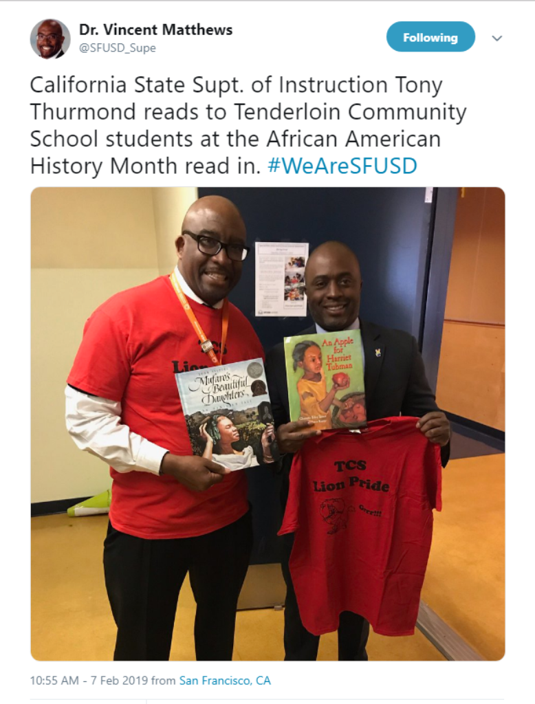 Special guests read to students at Tenderloin Community School African