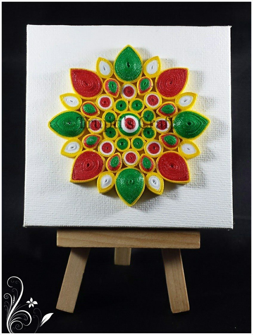 Trupti's Craft Paper Quilling Mandala on Canvas
