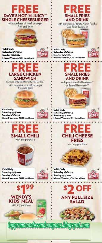 Free Promo Codes and Coupons 2023: Wendys Coupons
