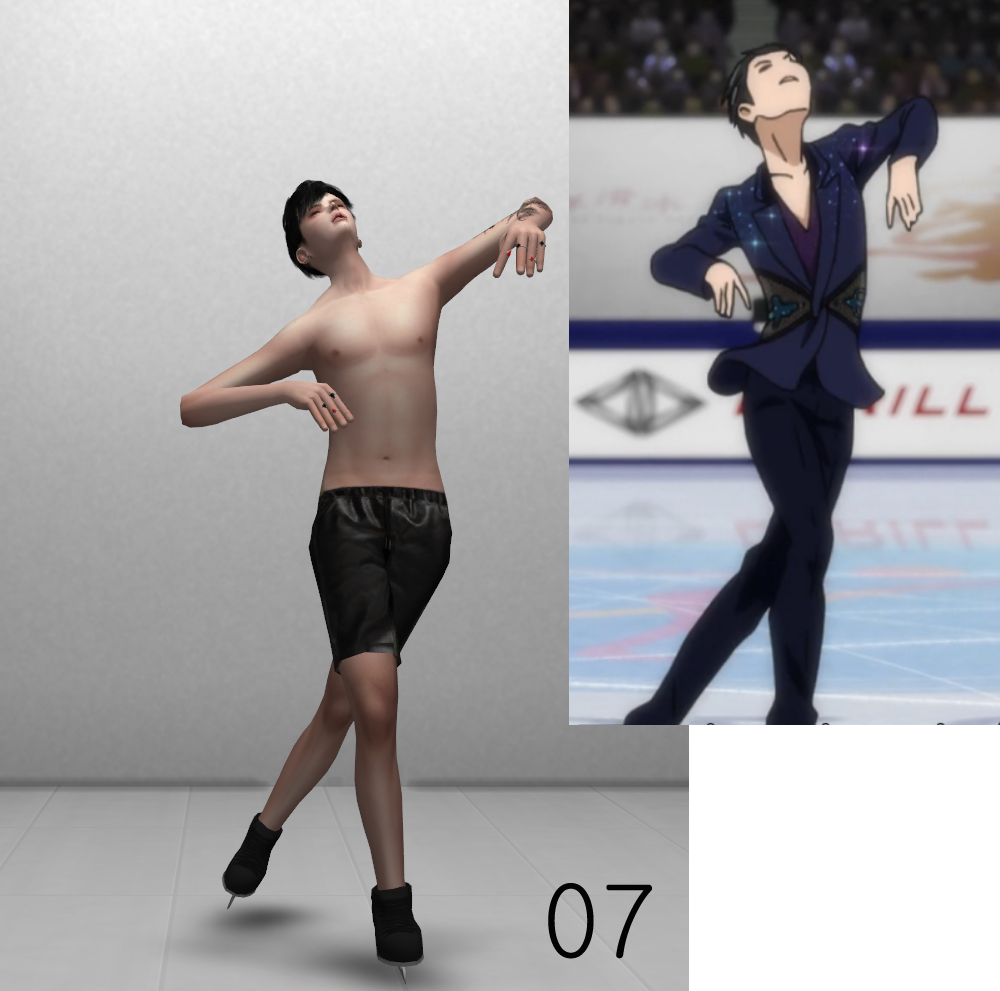 Sims 4 CC's The Best Figure Skating Poses of Yuri On Ice for Male by minc's sims4
