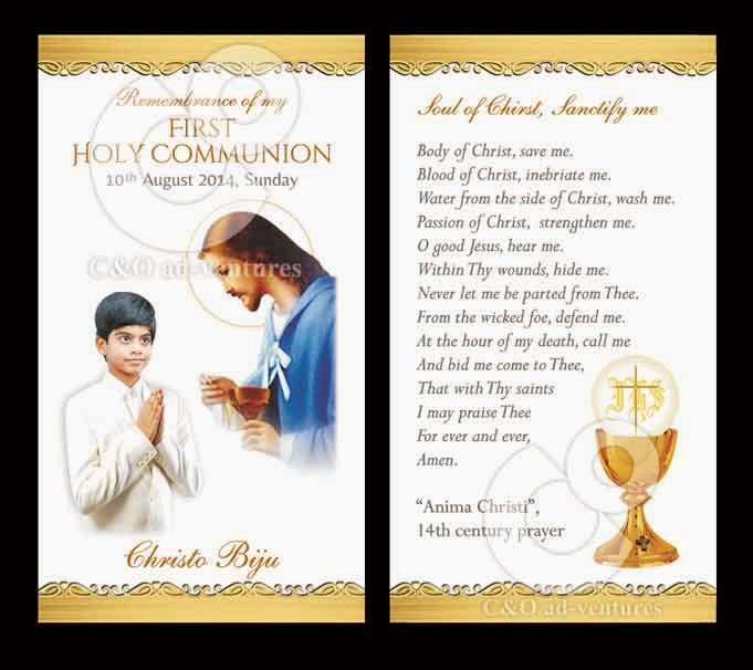 C & O adventures First Holy Communion Thanks Card
