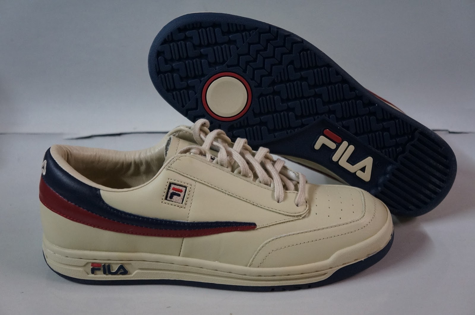 cream fila sneakers