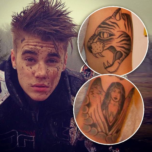 Image Selena Gomez tatouage Justin bieber au bras