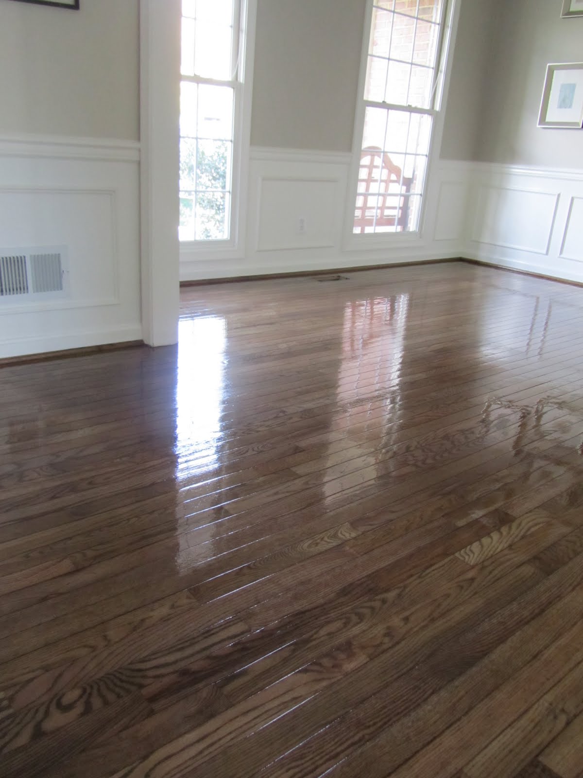 Acanthus and Acorn The Process Of Refinishing Hardwood Floors Before and After