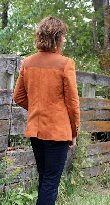 Style Maker Fabric's Chestnut Faux Suede used to create Simplicity 1066 with contrast yokes