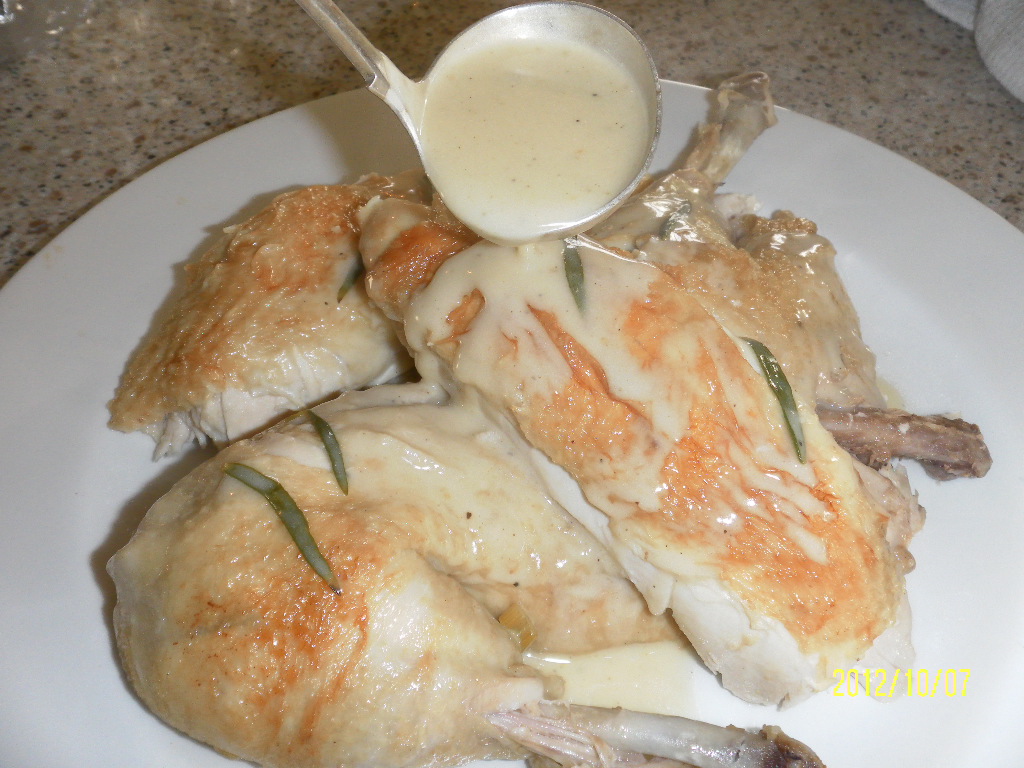 FLOWER POT KITCHEN ROASTED TARRAGON CHICKEN WITH TARRAGON CREAM GRAVY