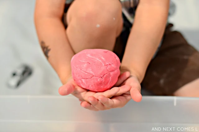 Soap foam dough recipe for kids from And Next Comes L